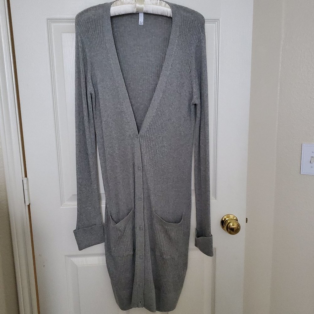 Leith Long Gray Cardigan
